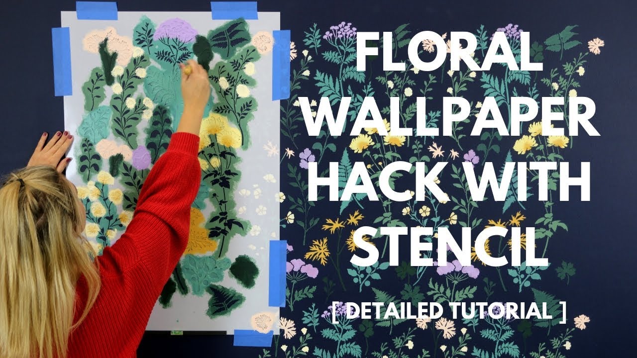 How To Stencil A Trendy Floral Accent Wall That Looks Just Like ...
