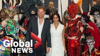 Prince Harry and Meghan mingle with Middle Earth creatures in Wellington