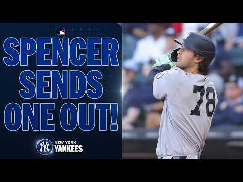 Spencer Jones BELTS an opposite-field THREE-RUN HOMER for the Yankees in the 1st! 💪😮