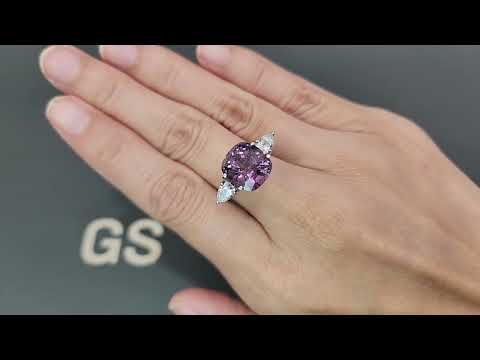 Purple spinel cushion cut 7.08 carats, Burma Video  № 1