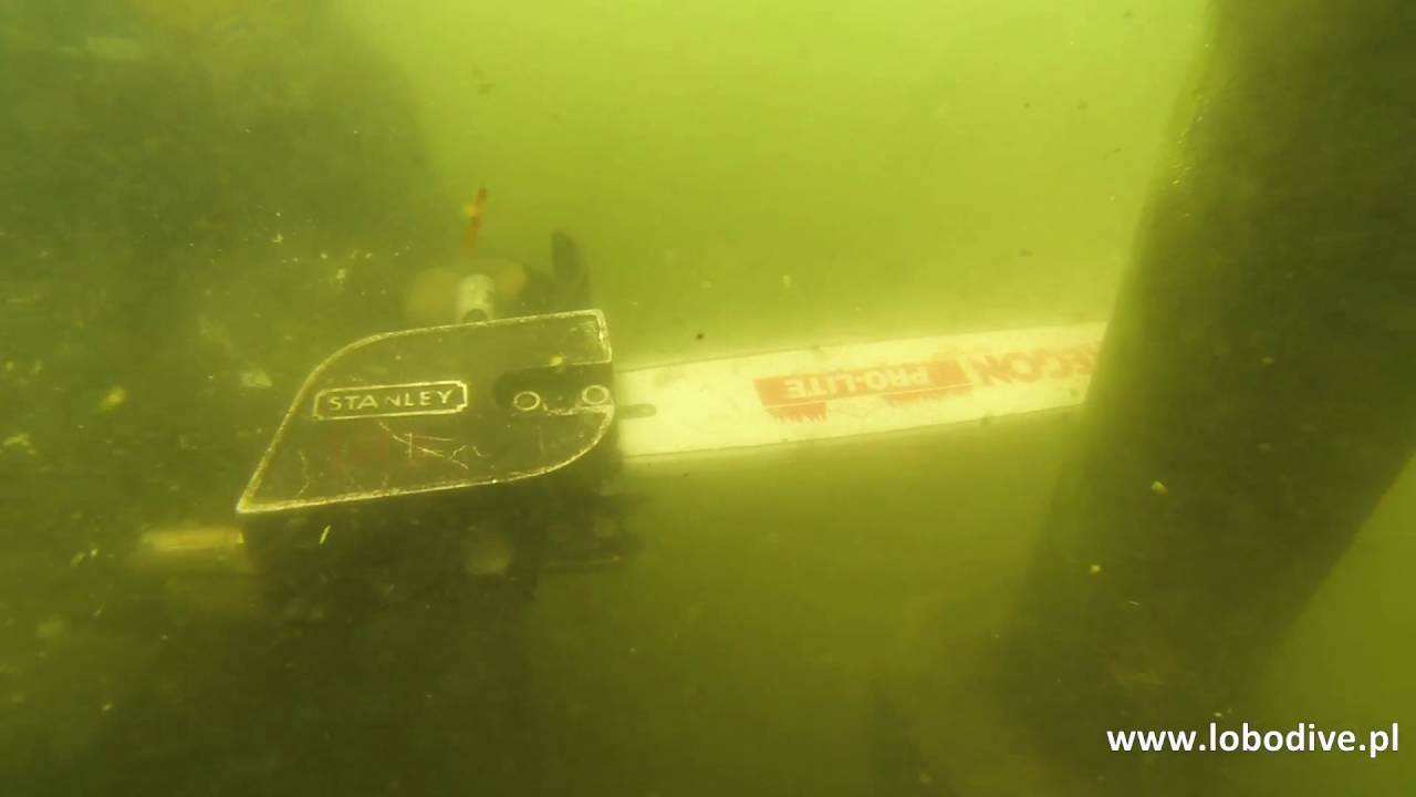 underwater chainsaw cutting YouTube