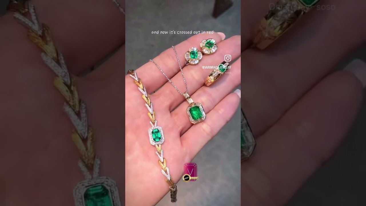 ✨💚 𝐕𝐢𝐯𝐢𝐝 𝐆𝐫𝐞𝐞𝐧 𝐄𝐦𝐞𝐫𝐚𝐥𝐝 𝟒-𝐏𝐢𝐞𝐜𝐞 𝐉𝐞𝐰𝐞𝐥𝐫𝐲 𝐒𝐞𝐭 💚 