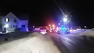 Police fire fighters and ambulance respond to something going on at midnight