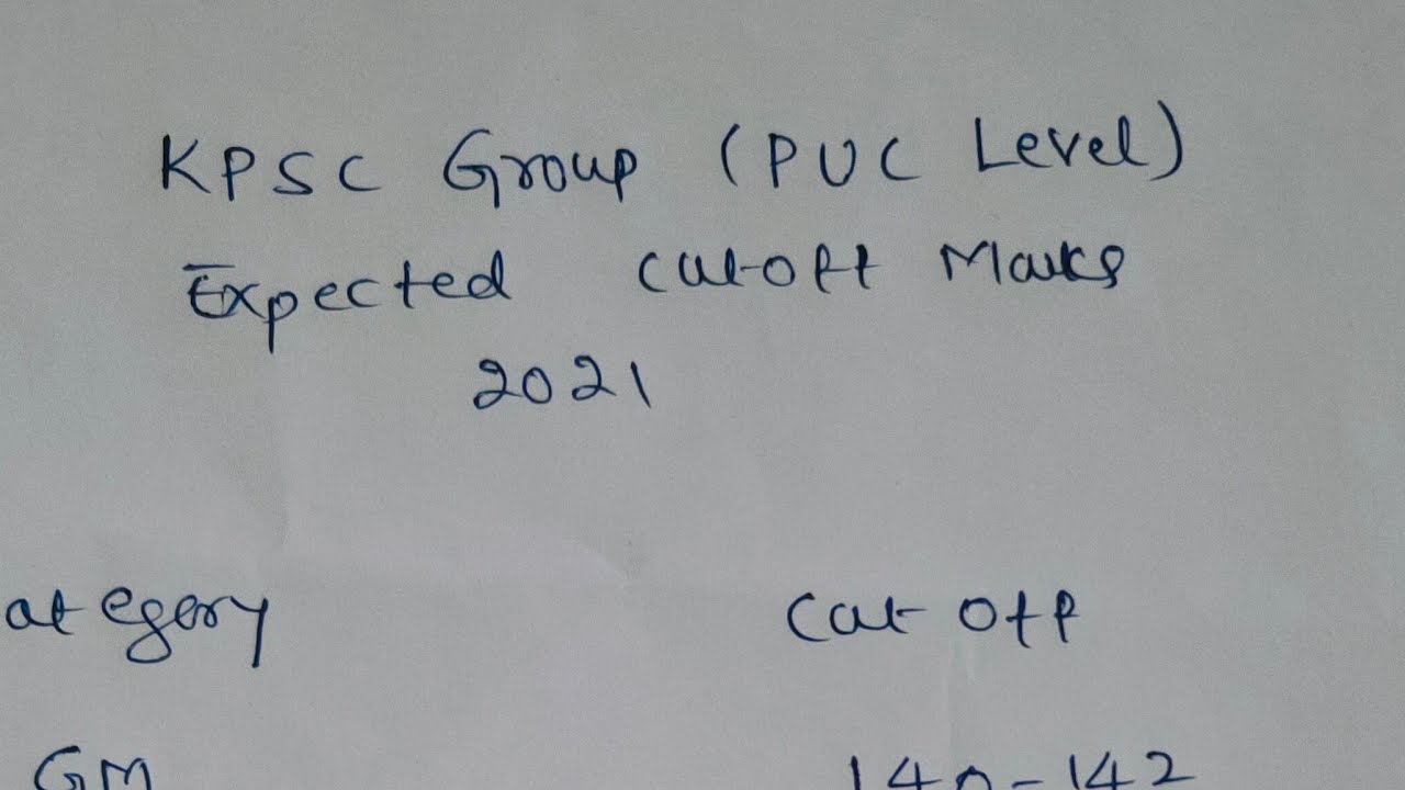 KPSC GROUP C Non Technical Below Degree level Cutoff 2021