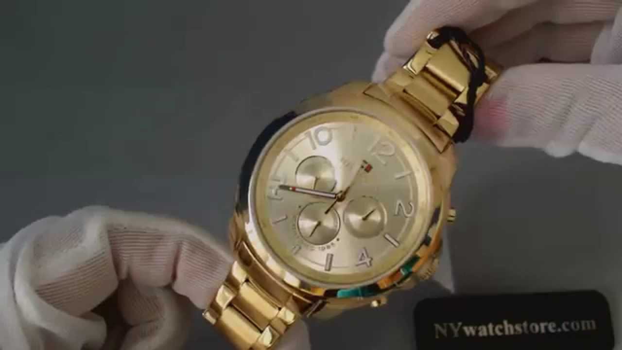 tommy hilfiger womens gold watch