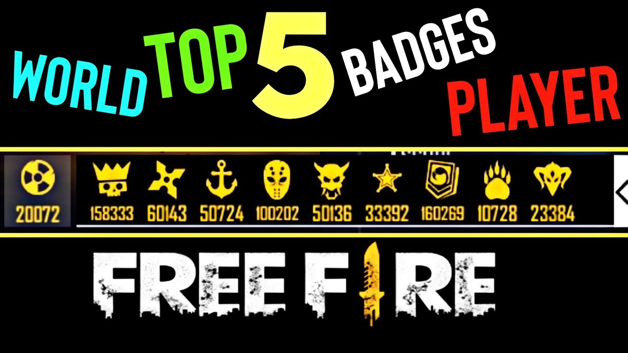 Top 5 World Record Id In Free Fire Global Top 5 More Badge Player In Garena Free Fire Youtube