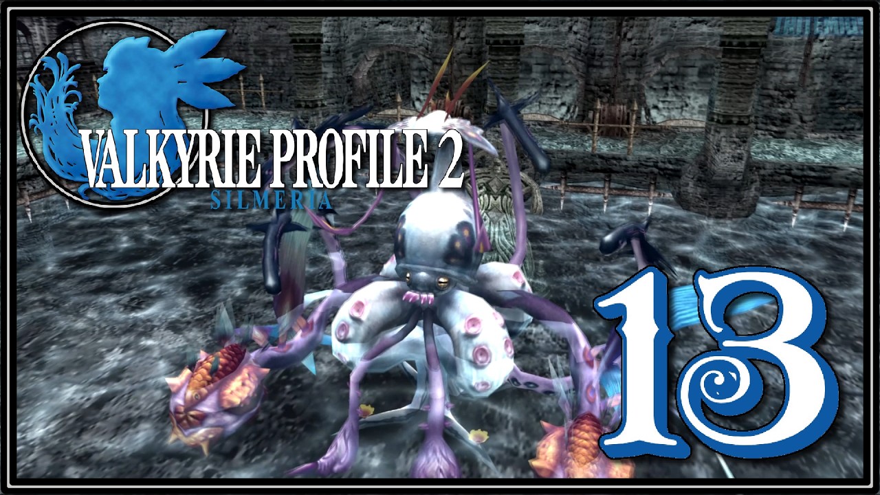 Valkyrie Profile 2: Silmeria #13 - Kraken Boss Battle in Audoula Temple - (No Commentary)