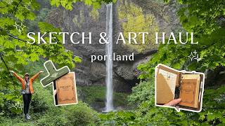🌿 Waterfall Sketching + My Favorite Portland Art Spots | vlog & supply haul
