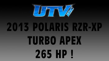 UTV Inc Polaris RZR XP 265 HP Apex Turbo First Run