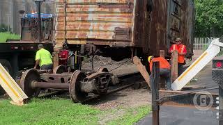 FLOUR-BY-RAIL: Arrival of Boxcar Buffalo Creek 1424 at Silo City, Buffalo