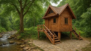Build A Cheap House With Balcony, Bed, Table And Chairs