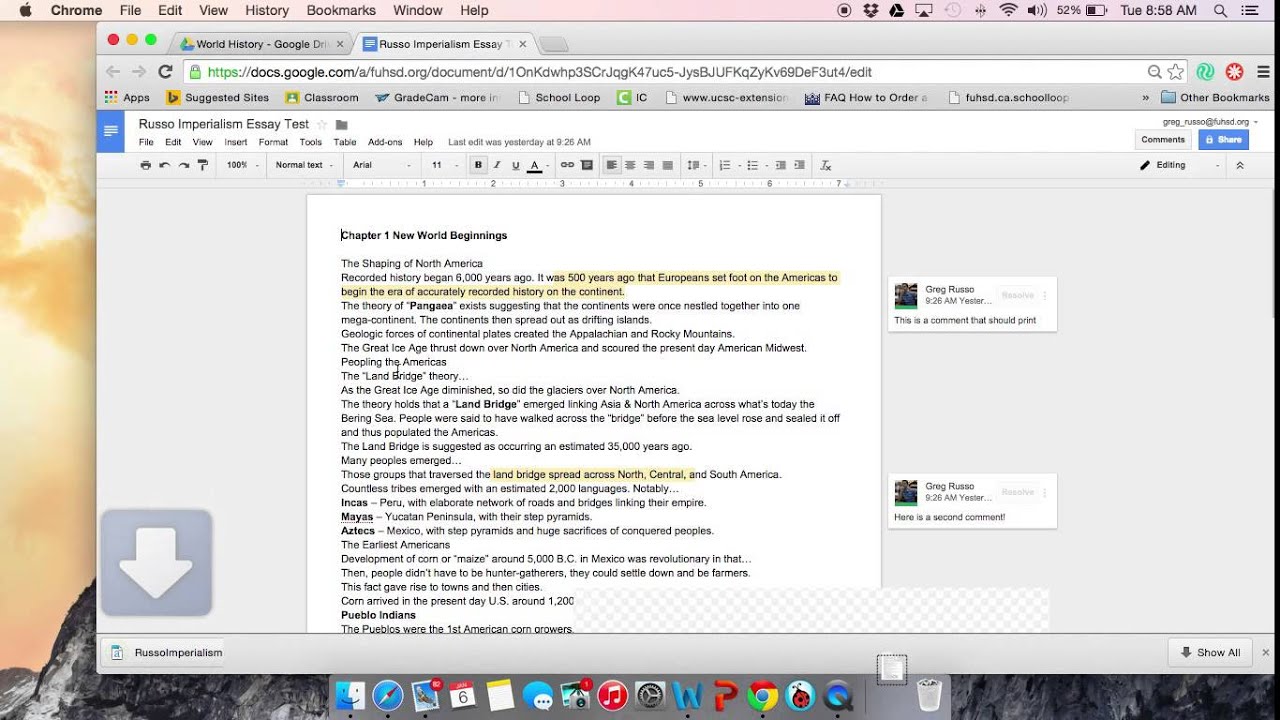 How to print a google doc with comments using microsoft word - YouTube