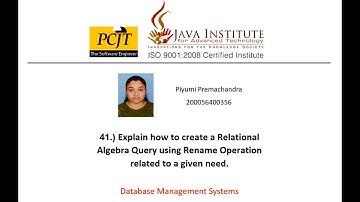 Explain how to create a Relational Algebra Query using Rename Operation related to a given need.