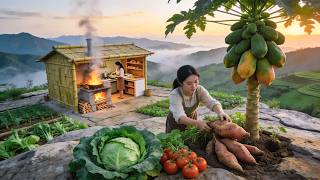 Peaceful Country Life: Gardening, Harvesting Sweet Potatoes & Cooking Braised Pork Trotters at Home