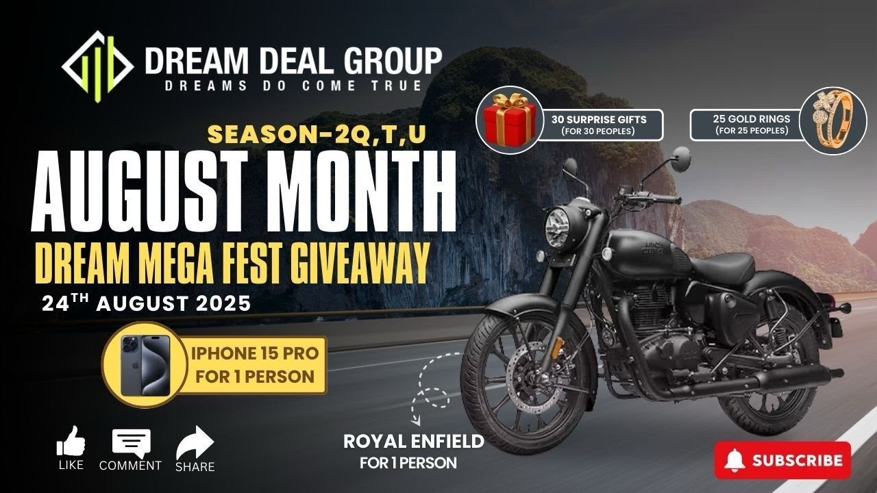 Season 2Q, T & U  August Month Dream Mega Fest Giveaway