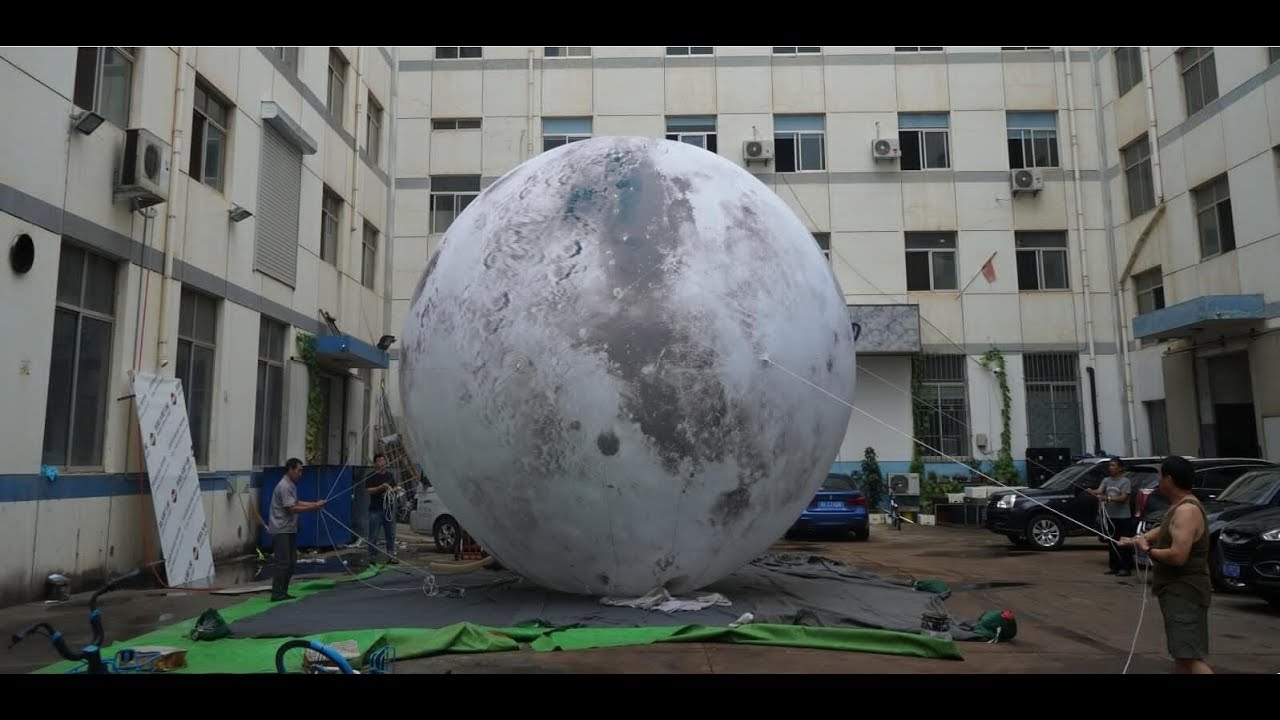 inflatable world Advertising Inflatables Balloon Moon With LED Strip For Stage Decoration