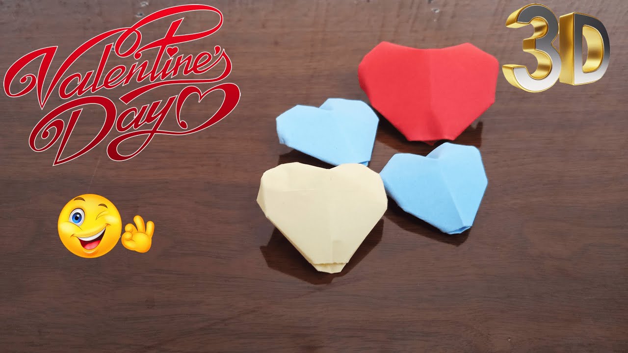 DIY / How to make paper heart / 3D HEART ORIGAMI - YouTube