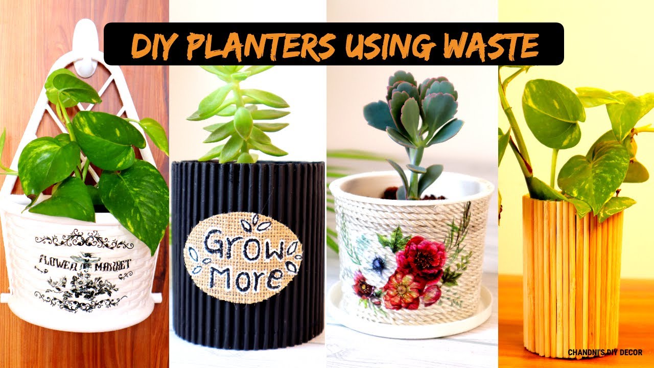 DIY Easy Planters Ideas Using Waste Material No Cost Plastic Bottle planters YouTube