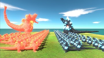 Growing Fire Super Godzilla VS Evolved Supercharged Godzilla Burning Size Comparison