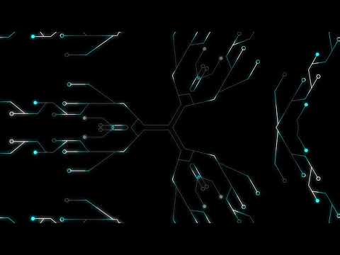 digital processor line animation on black background. concept for technology.