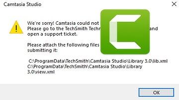 Camtasia could not load the asset library NEW DAY