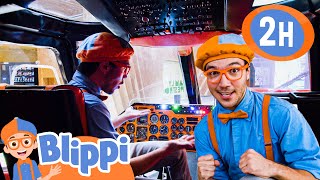 Blippi Looks Inside A Plane At The Children's Museum | 🔤 Moonbug Subtitles 🔤 | Learning Videos