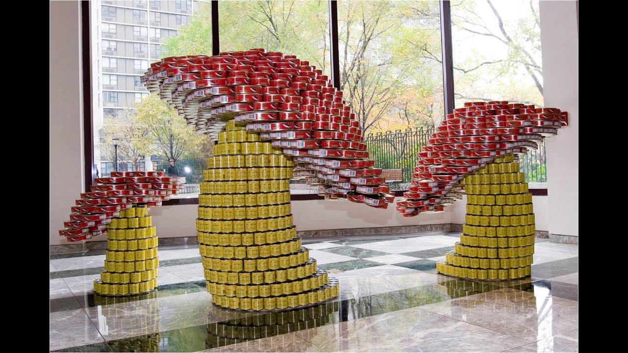 An architectural twist on ordinary food drives with &#39;Canstruction&#39; - YouTube