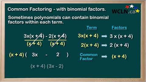 WCLN - Common Factoring Part 2