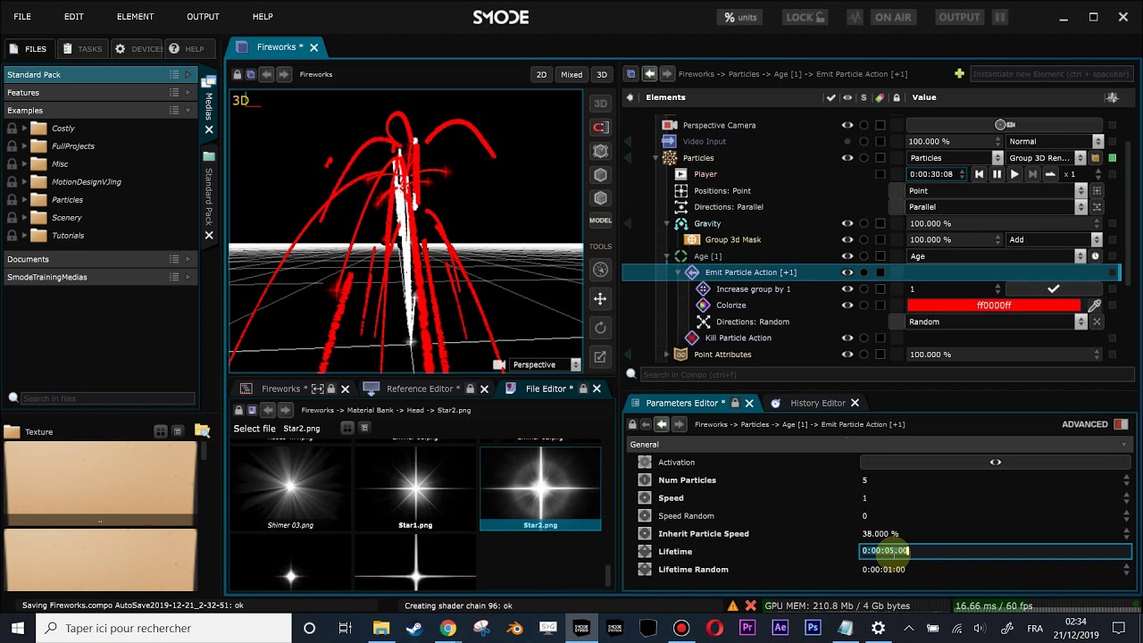 Smode 8.5 Studio Tutorial : Create Fireworks with particles - YouTube