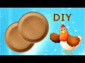 DIY a hen. Пасхальная курочка в гнезде из бумажной тарелки. Easter crafts.