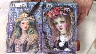 altered book #12 -paper, fabric, and gesso...oh my!