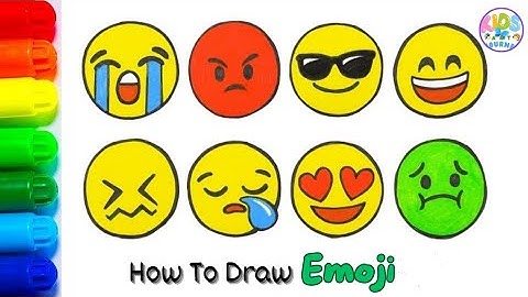 How to Draw and Color Emoticons - Emoji Faces Colouring Book for kids