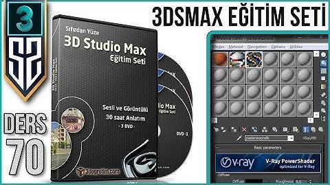3ds Max Eğitim Seti Ders 70 : V-Ray Render Kaplama Nasıl Yapılır Vray Pvc Cam Metal Çatı Materiali