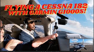 Flying in a Cessna 182 with Garmin G1000 Instruments!