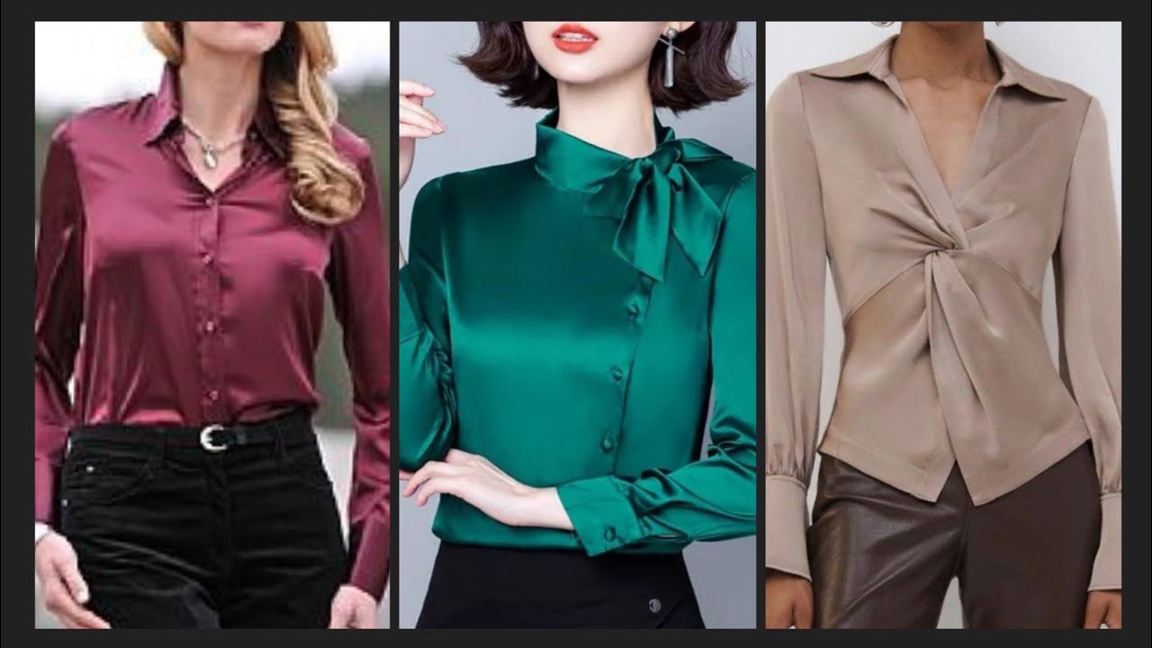 Beautiful colours silk skirt and top and blouse || ladies silk blouses