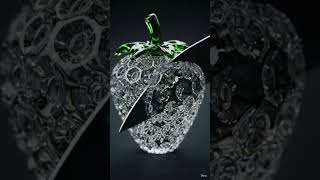Satisfying Fruit Glass Cutting ASMR 🍎✨  sounds!  #ASMR #Satisfying #GlassFruit #FruitCutting