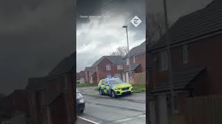 video: Watch: Police car reversed down pavement during joyride