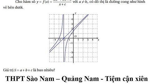 THPT Sào Nam Quảng Nam: Tiệm cận xiên: Cho hàm số y = f(x) = (ax^2 + bx + 3) / (x + c) với. Tính S
