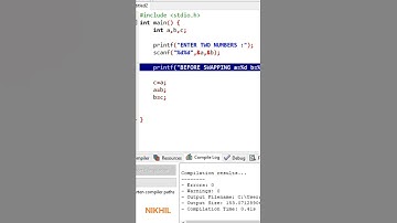 Swap any Two Numbers in C language simple program || #shorts #programming #coding