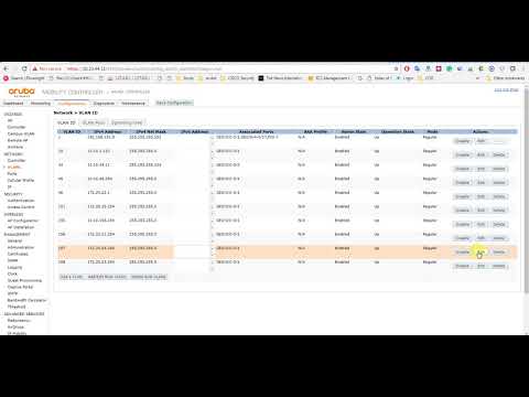 Aruba Controller Network Settings