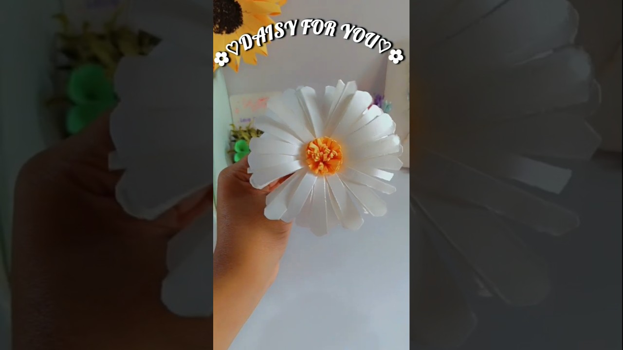 ✨DIY PAPER DAISY FLOWER🌼 #papercrafts