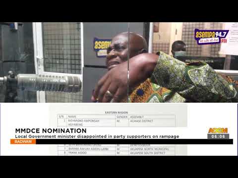 Local government minister disappointed in party supporters on rampage- Adom TV (21-9-21) Local government minister disappointed in party supporters on rampage- Adom TV (21-9-21)