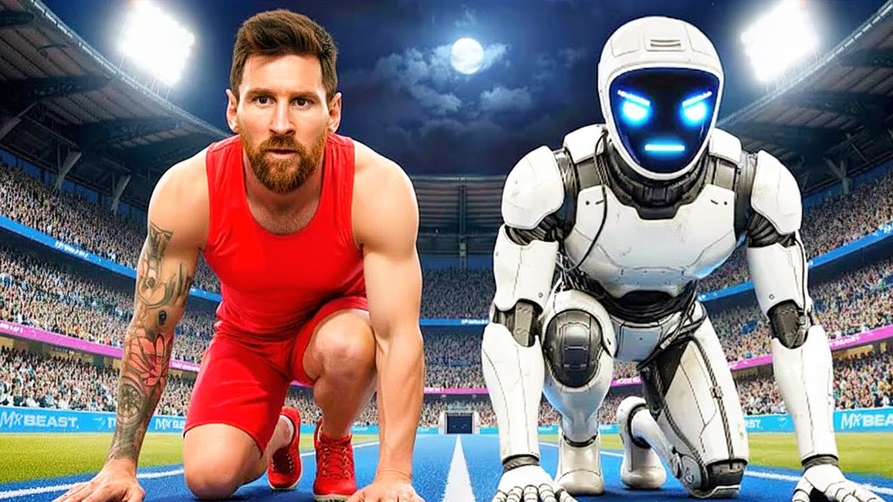Messi Bot World's Best Rece,Footballer Messi Vs Robot!Olympic Running Competition ...