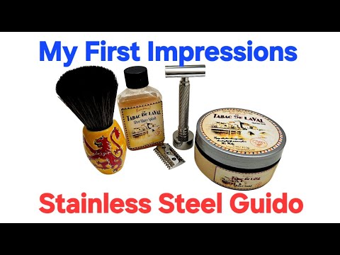 Alpha Stubble Meets Steel Guido Safety Razor. Van Yulay Tabac de Laval Shaving Soap.