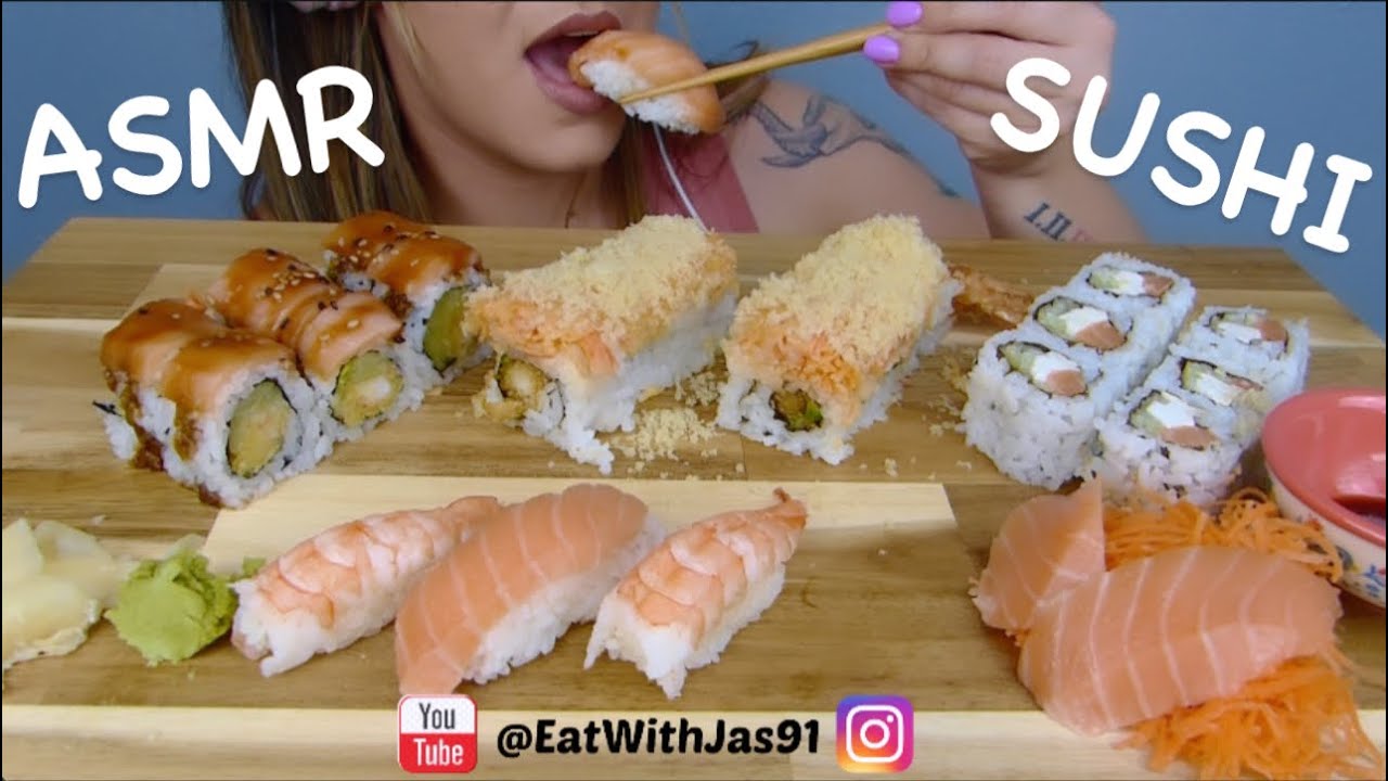 ASMR Sushi (Whispering) | Eating Show | EatWithJas91