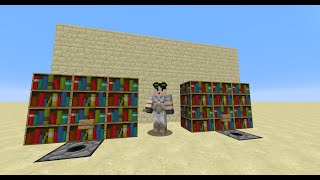Minecraft Tutorial: Simple working hidden bookshelf 1.9+