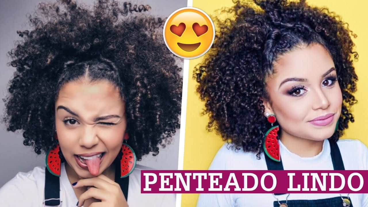 Penteado franja ao meio para cabelos crespos/cacheados | por Ana Lídia  Lopes - thptnganamst.edu.vn