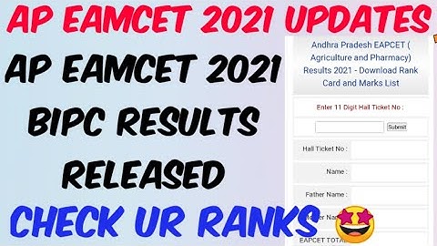 AP EAMCET 2021 BIPC Results Released//How to check AP EAMCET 2021 BIPC Results in Telugu