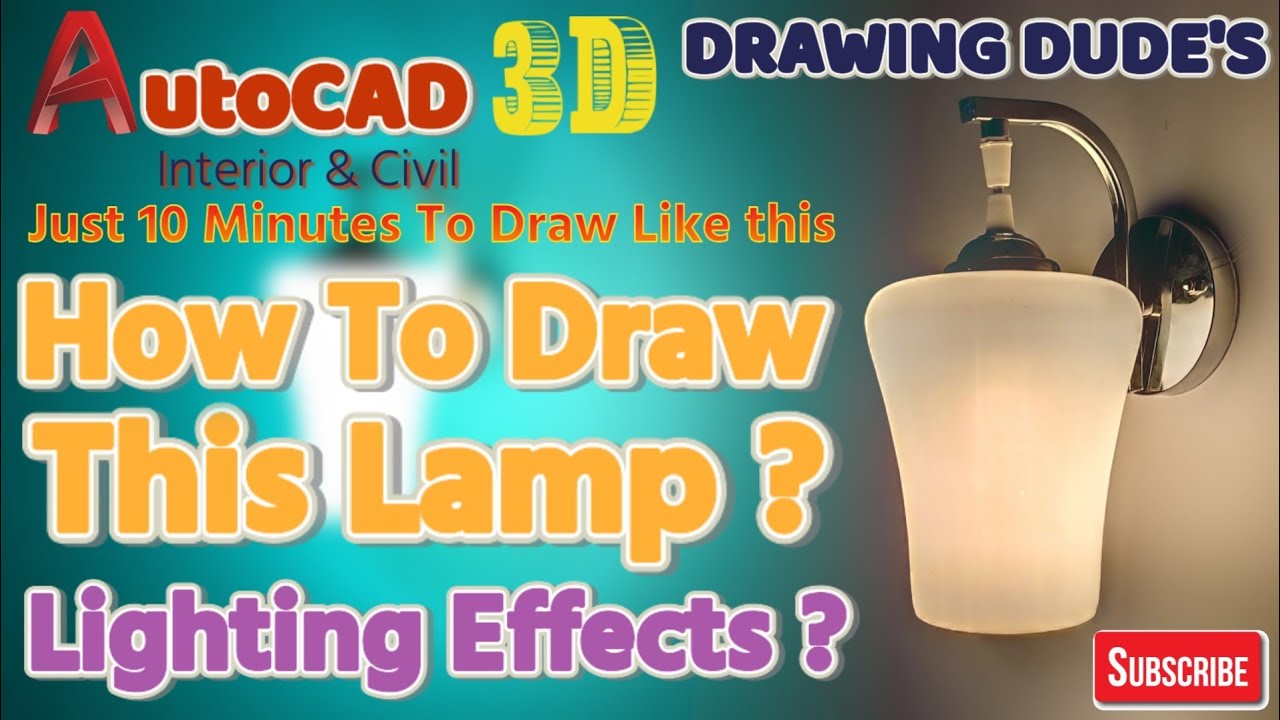 Autocad 3D Wall Light || Lighting & Rendering || Autocad 2017 - YouTube