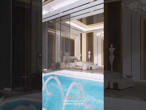   تصميم غرفة نوم ماستر مع مسبح و جاكوزي     